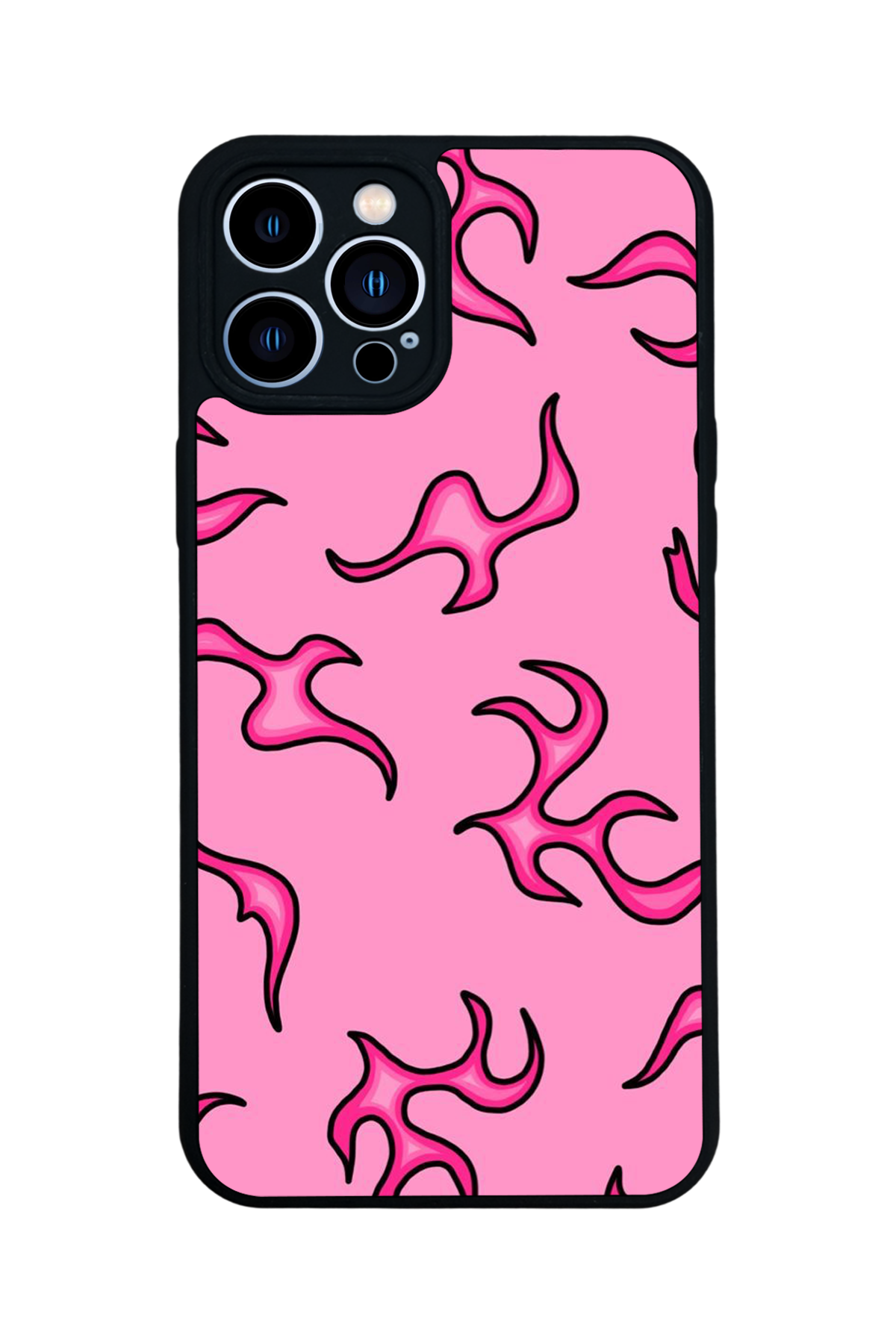 iPhone 13 Pro Max Uyumlu Retro Flame Patterns Tasarımlı Glossy Premium Kılıf