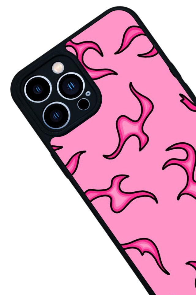 iPhone 13 Pro Max Uyumlu Retro Flame Patterns Tasarımlı Glossy Premium Kılıf