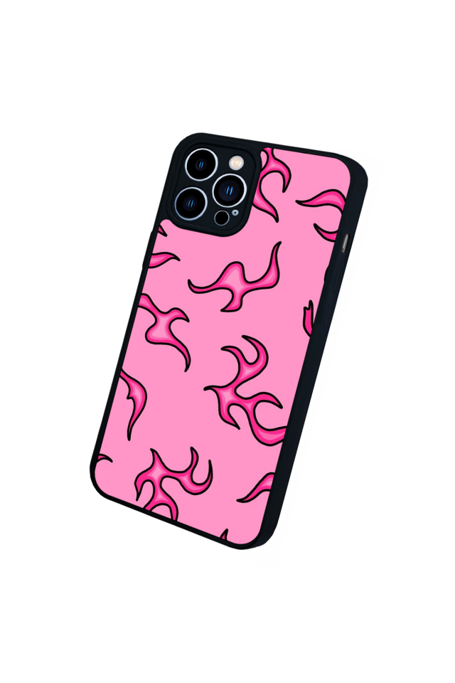 iPhone 13 Pro Max Uyumlu Retro Flame Patterns Tasarımlı Glossy Premium Kılıf
