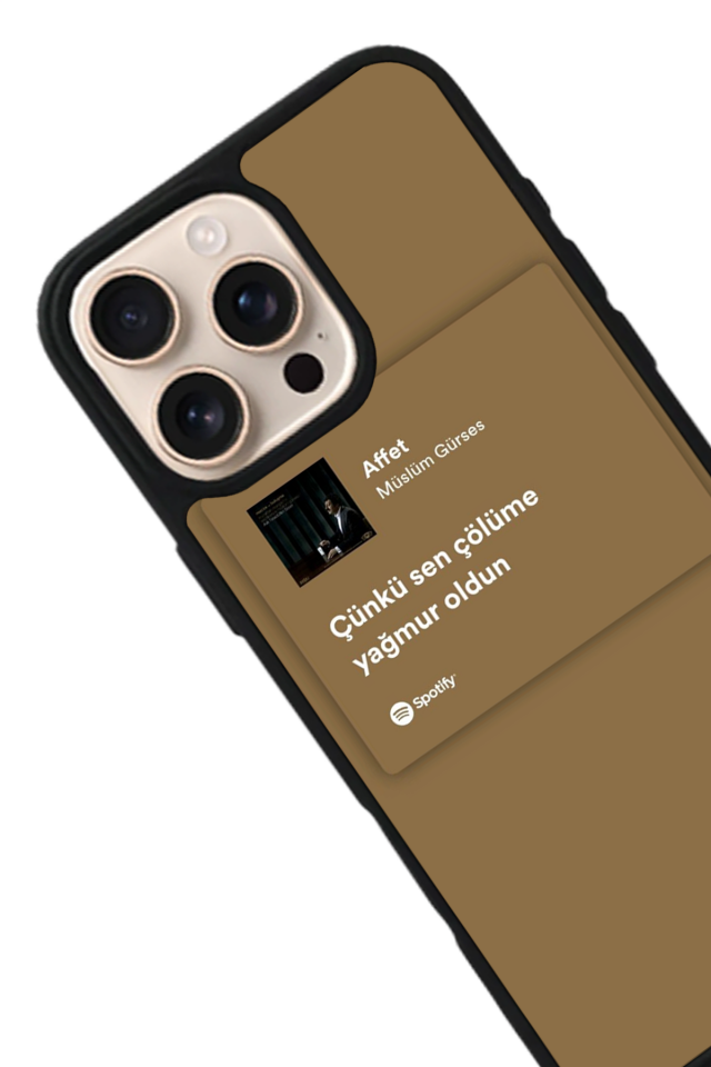 iPhone 15 Pro Uyumlu Sarki Sozleri Tasarımlı Glossy Premium Kılıf