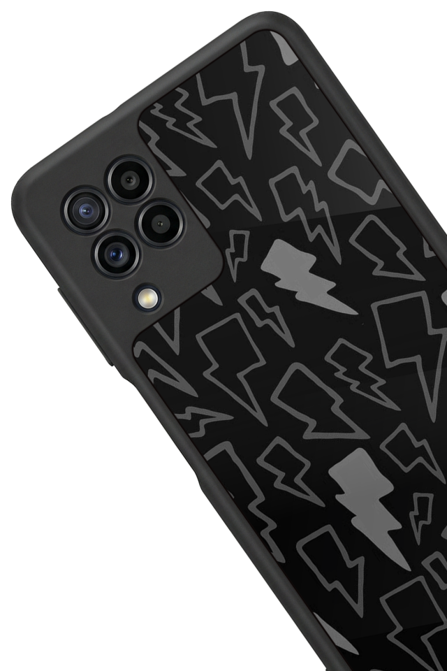 Samsung Galaxy M32 Uyumlu Simsek Tasarımlı Glossy Premium Kılıf