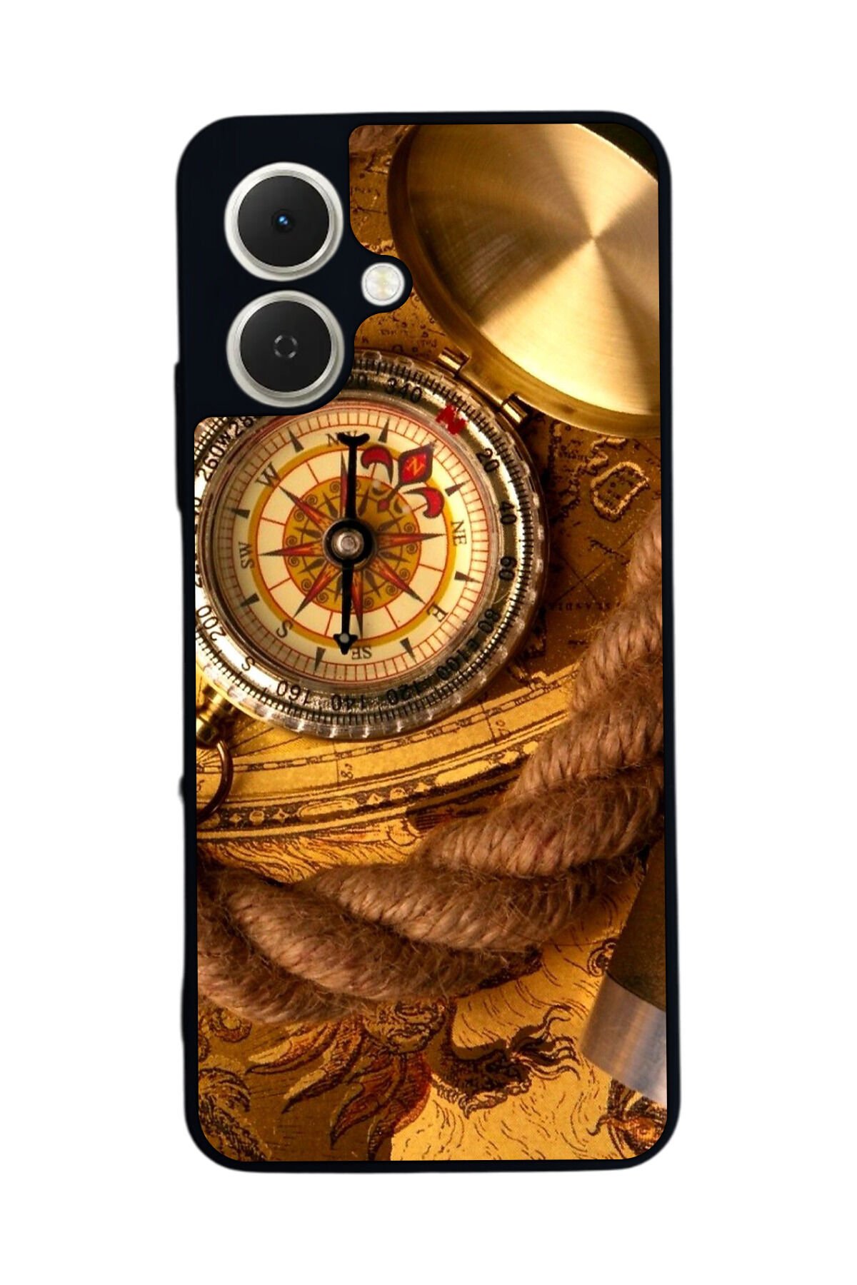 Tecno Spark GO 2 Uyumlu Pusula Tasarımlı Glossy Premium Kılıf
