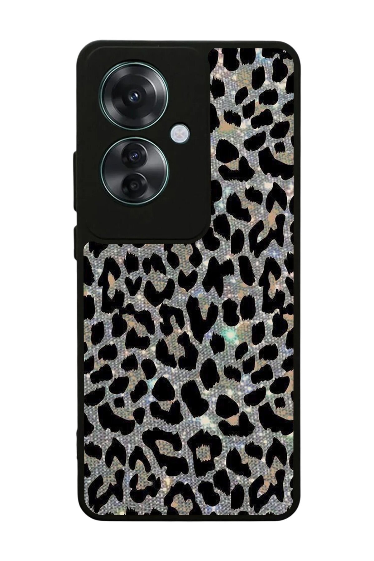 Oppo Reno 11F Uyumlu Hologram Leopar Tasarımlı Glossy Premium Kılıf