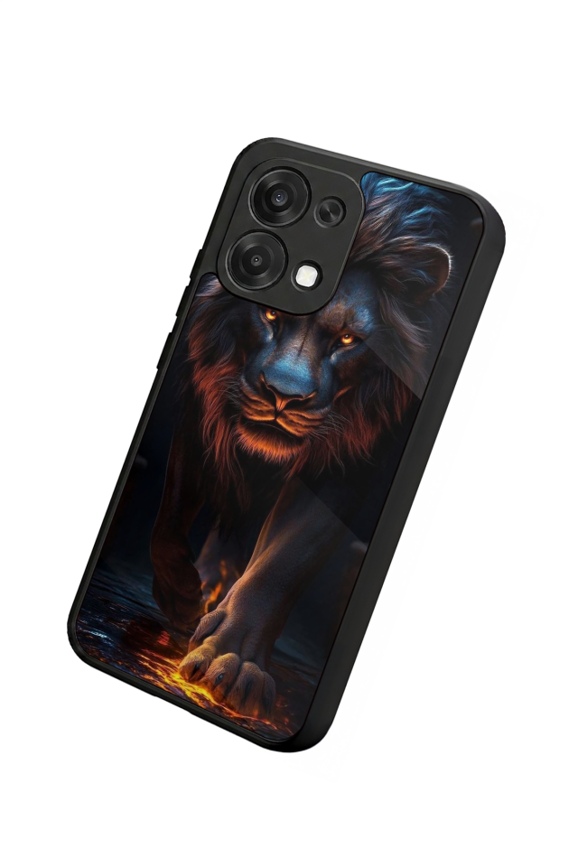 Oppo A6 Pro Uyumlu Aslan Tasarımlı Glossy Premium Kılıf