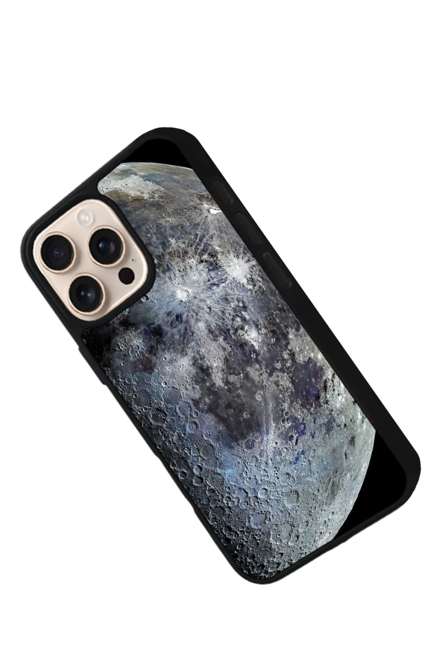iPhone 16 Pro Uyumlu Ay Tasarımlı Glossy Premium Kılıf