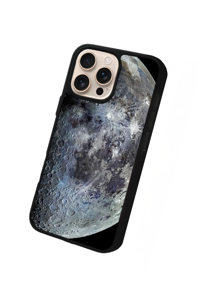 iPhone 16 Pro Uyumlu Ay Tasarımlı Glossy Premium Kılıf