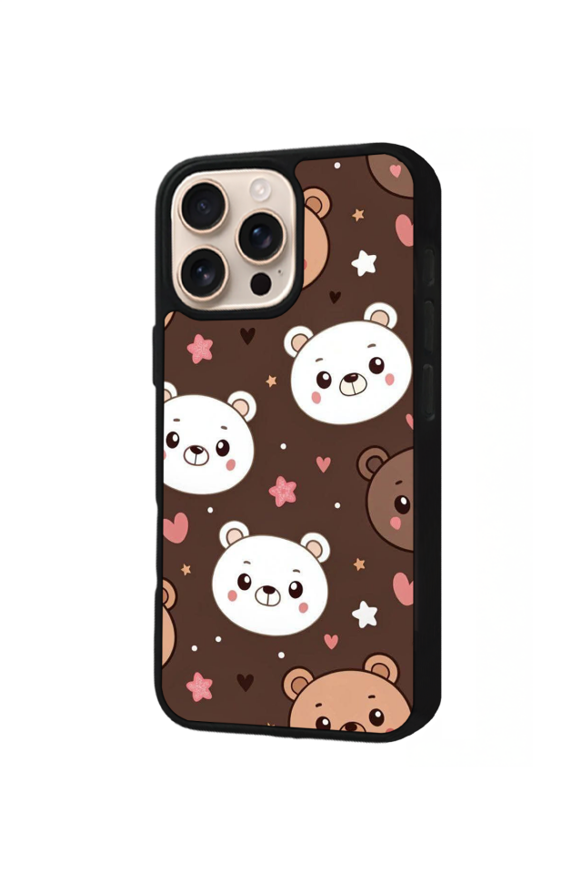 iPhone 15 Pro Max Uyumlu Ayı Tasarımlı Glossy Premium Kılıf