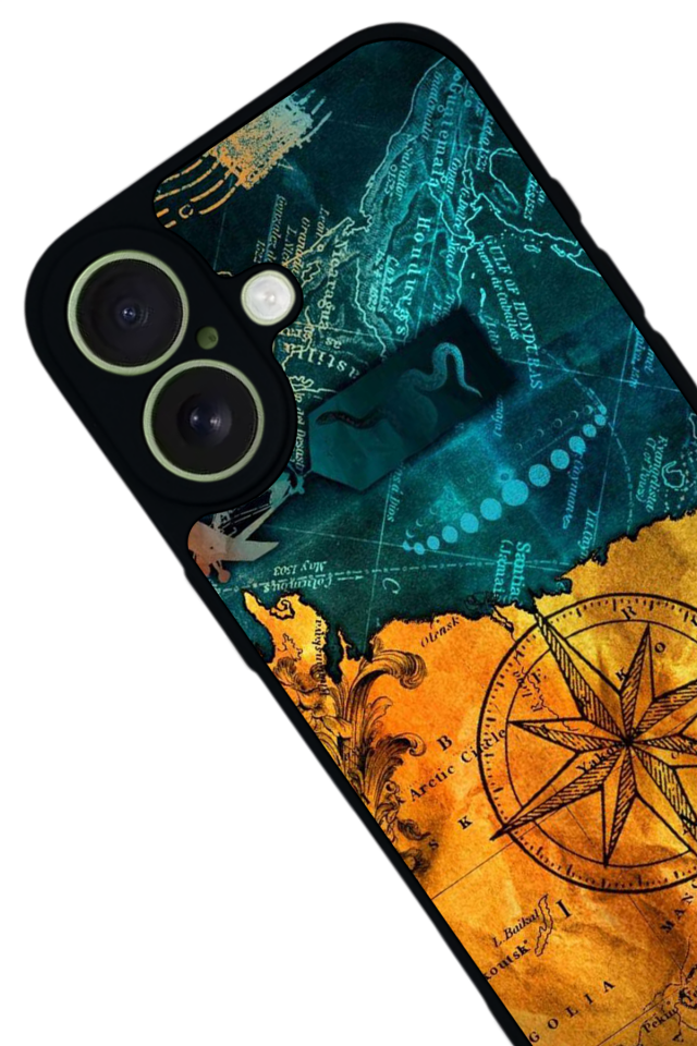 iPhone 17 Uyumlu Harita Tasarımlı Glossy Premium Kılıf