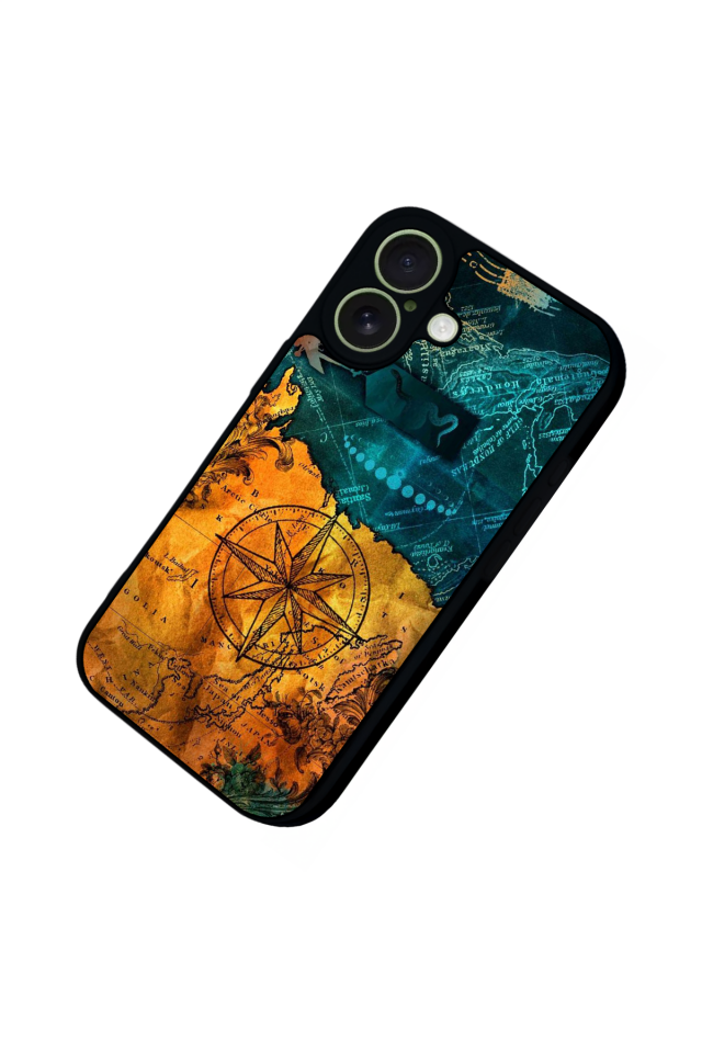 iPhone 17 Uyumlu Harita Tasarımlı Glossy Premium Kılıf