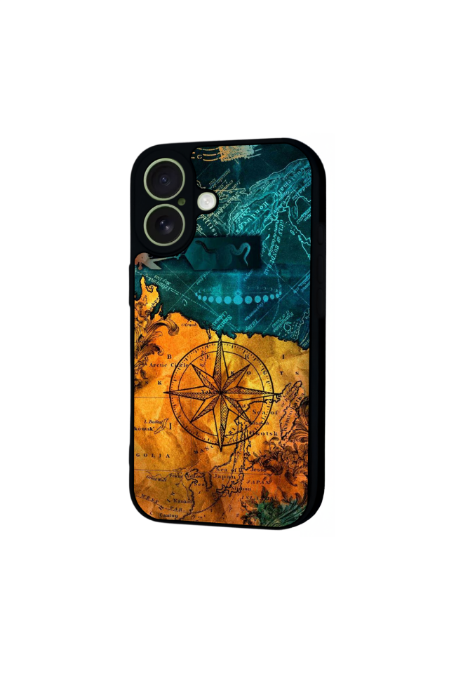 iPhone 17 Uyumlu Harita Tasarımlı Glossy Premium Kılıf