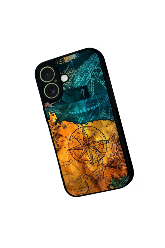 iPhone 17 Uyumlu Harita Tasarımlı Glossy Premium Kılıf