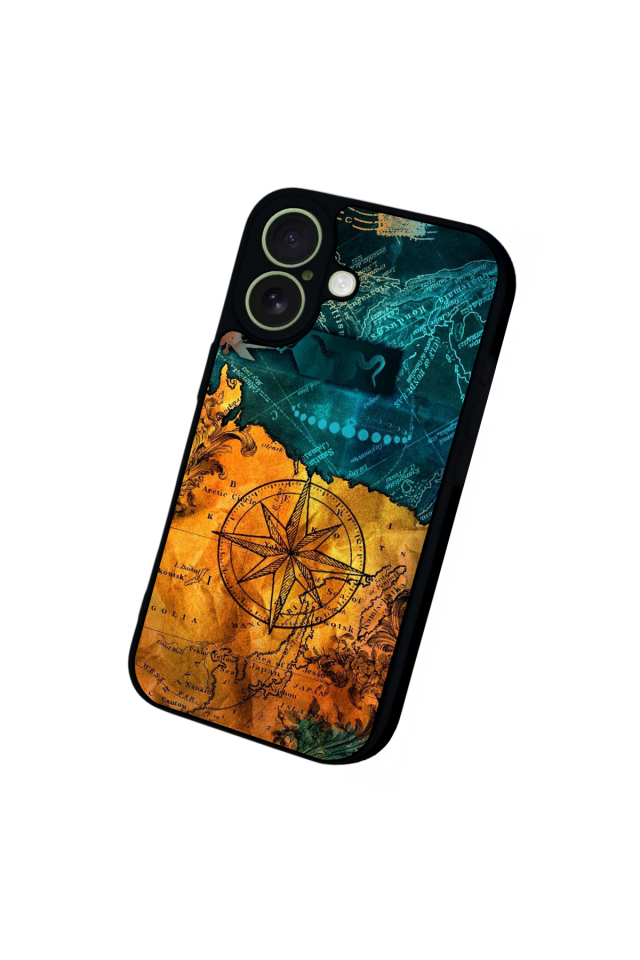 iPhone 17 Uyumlu Harita Tasarımlı Glossy Premium Kılıf