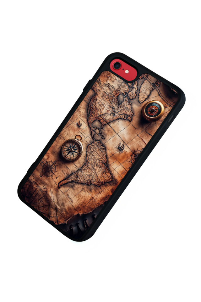 iPhone 7 Uyumlu Harita Tasarımlı Glossy Premium Kılıf