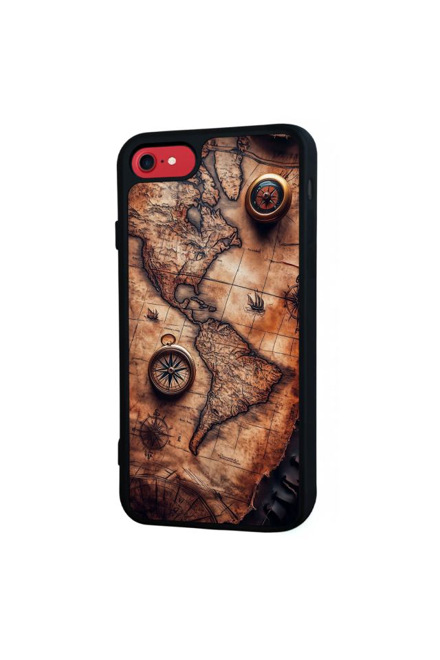 iPhone 7 Uyumlu Harita Tasarımlı Glossy Premium Kılıf