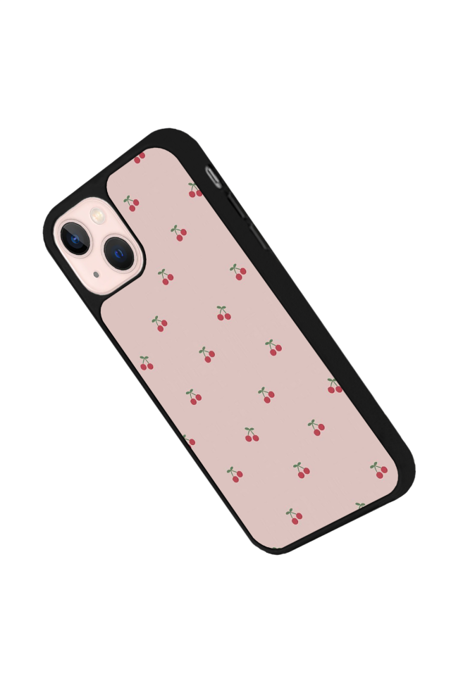iPhone 15 Plus Uyumlu Kiraz Tasarımlı Glossy Premium Kılıf