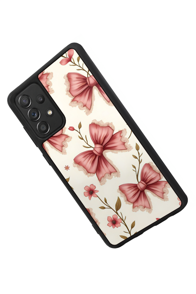 Samsung Galaxy A72 Uyumlu Kurdele Tasarımlı Glossy Premium Kılıf