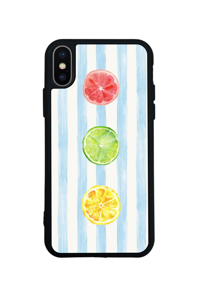 iPhone X/ XS Uyumlu Limon Tasarımlı Glossy Premium Kılıf