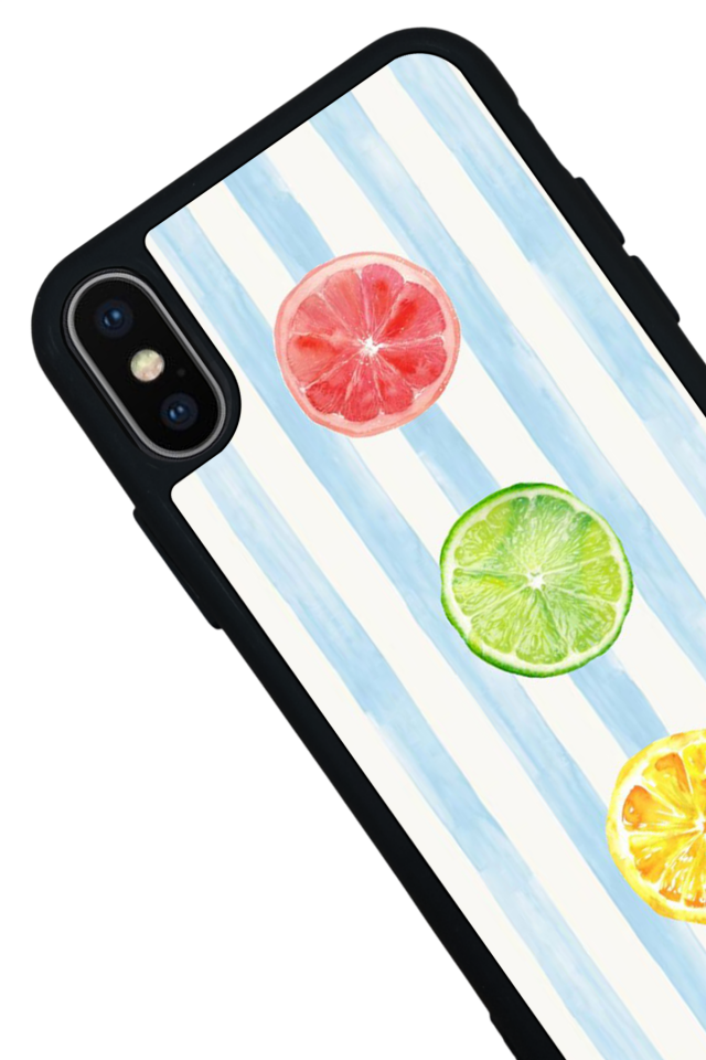 iPhone X/ XS Uyumlu Limon Tasarımlı Glossy Premium Kılıf