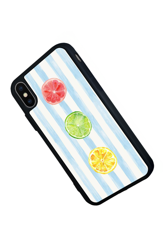iPhone X/ XS Uyumlu Limon Tasarımlı Glossy Premium Kılıf