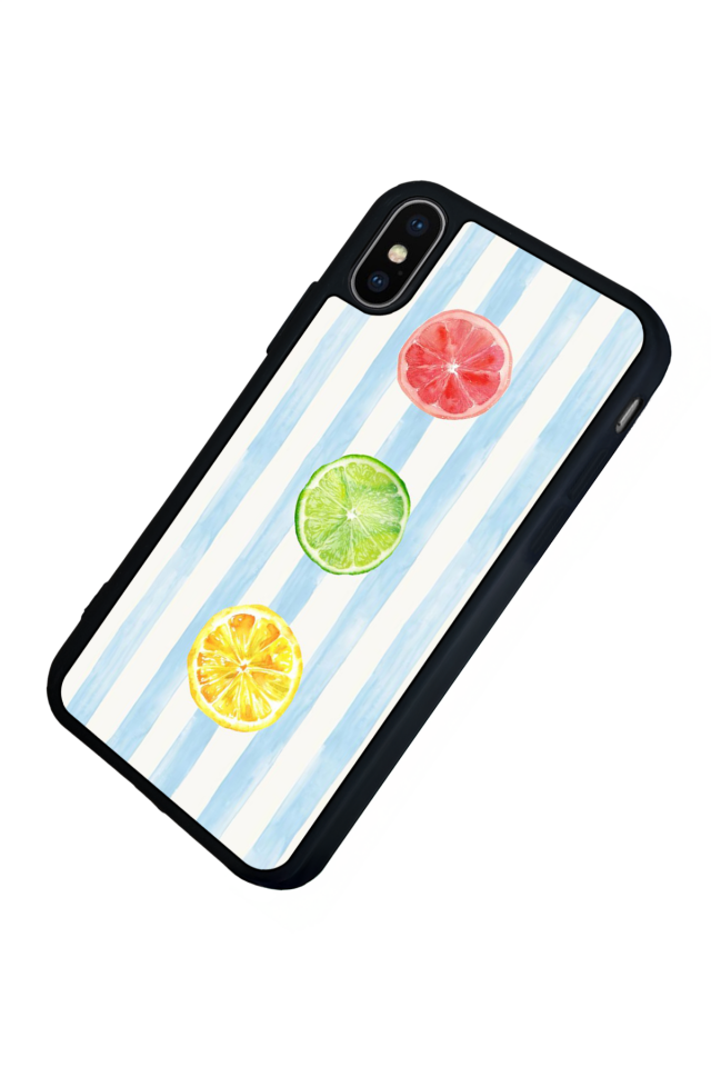 iPhone X/ XS Uyumlu Limon Tasarımlı Glossy Premium Kılıf