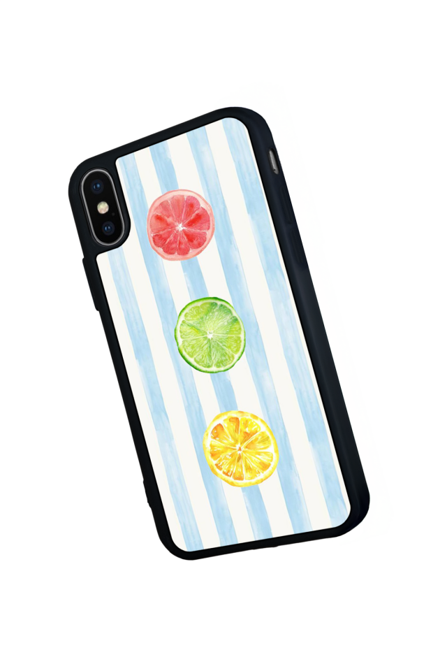 iPhone X/ XS Uyumlu Limon Tasarımlı Glossy Premium Kılıf