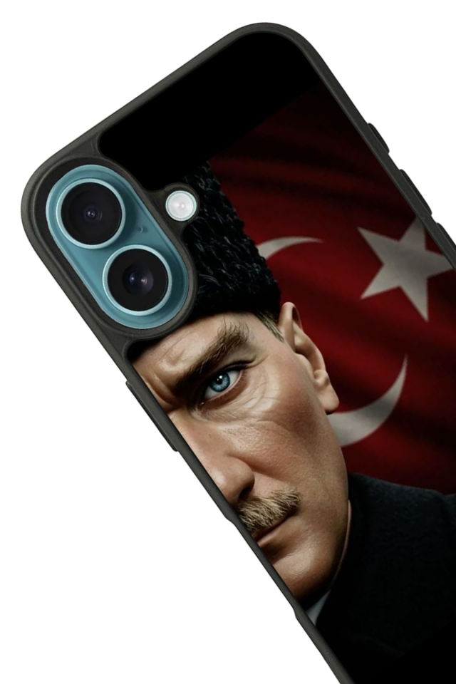 iPhone 16 Uyumlu Mustafa Kemal Ataturk Tasarımlı Glossy Premium Kılıf