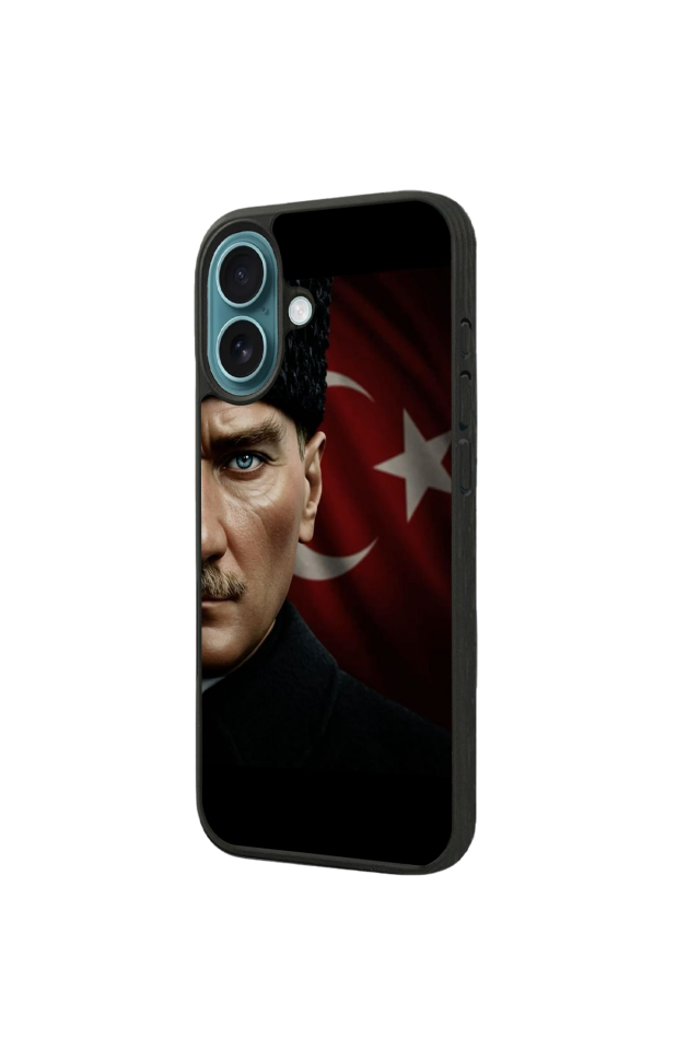 iPhone 16 Uyumlu Mustafa Kemal Ataturk Tasarımlı Glossy Premium Kılıf