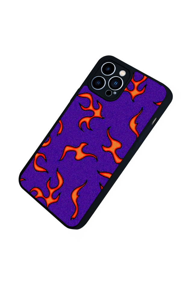 iPhone 13 Pro Max Uyumlu Retro Flame Patterns Tasarımlı Glossy Premium Kılıf