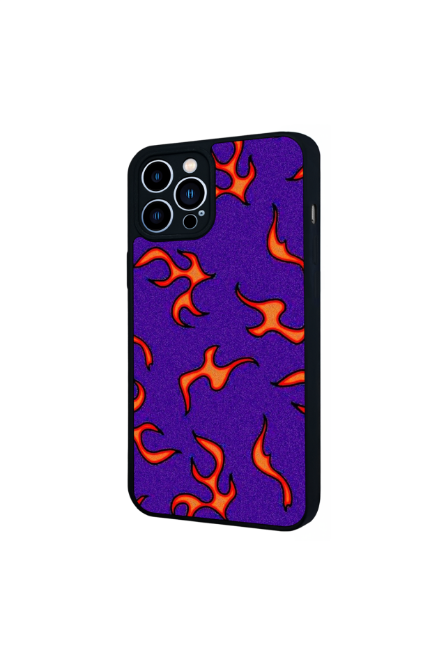 iPhone 13 Pro Max Uyumlu Retro Flame Patterns Tasarımlı Glossy Premium Kılıf