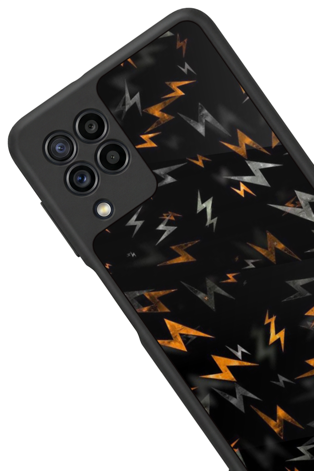 Samsung Galaxy M32 Uyumlu Simsek Tasarımlı Glossy Premium Kılıf