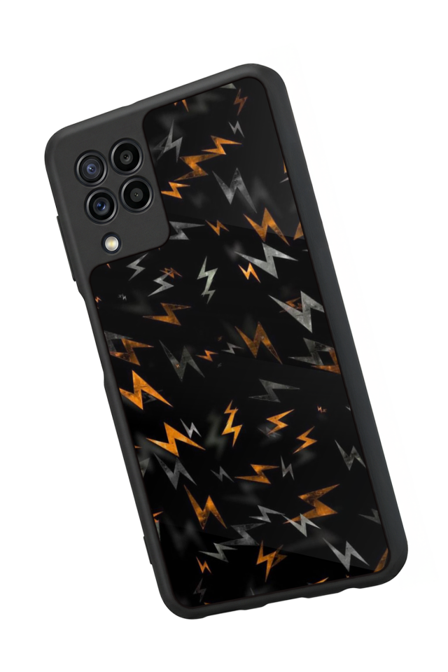 Samsung Galaxy M32 Uyumlu Simsek Tasarımlı Glossy Premium Kılıf