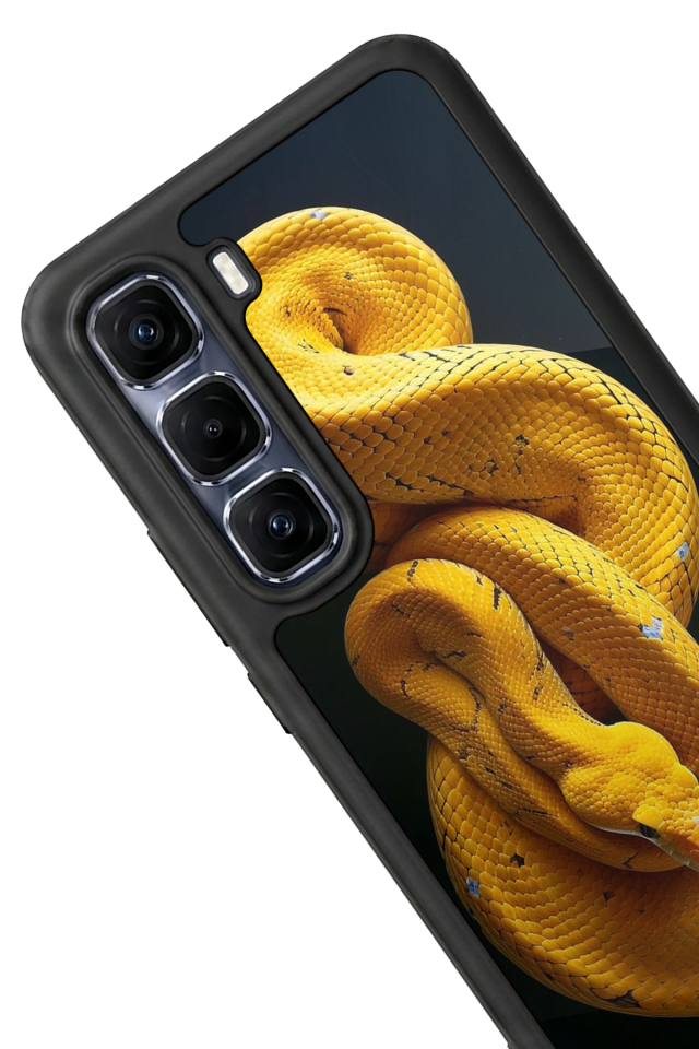 Infinix Hot 60 Pro Plus Uyumlu Yılan Tasarımlı Glossy Premium Kılıf