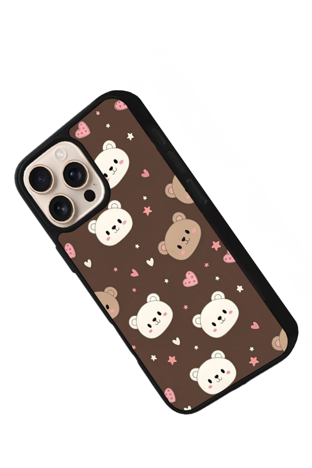 iPhone 15 Pro Max Uyumlu Ayı Tasarımlı Glossy Premium Kılıf