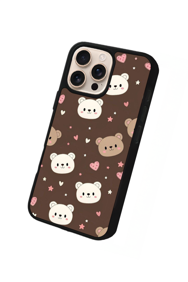 iPhone 15 Pro Max Uyumlu Ayı Tasarımlı Glossy Premium Kılıf