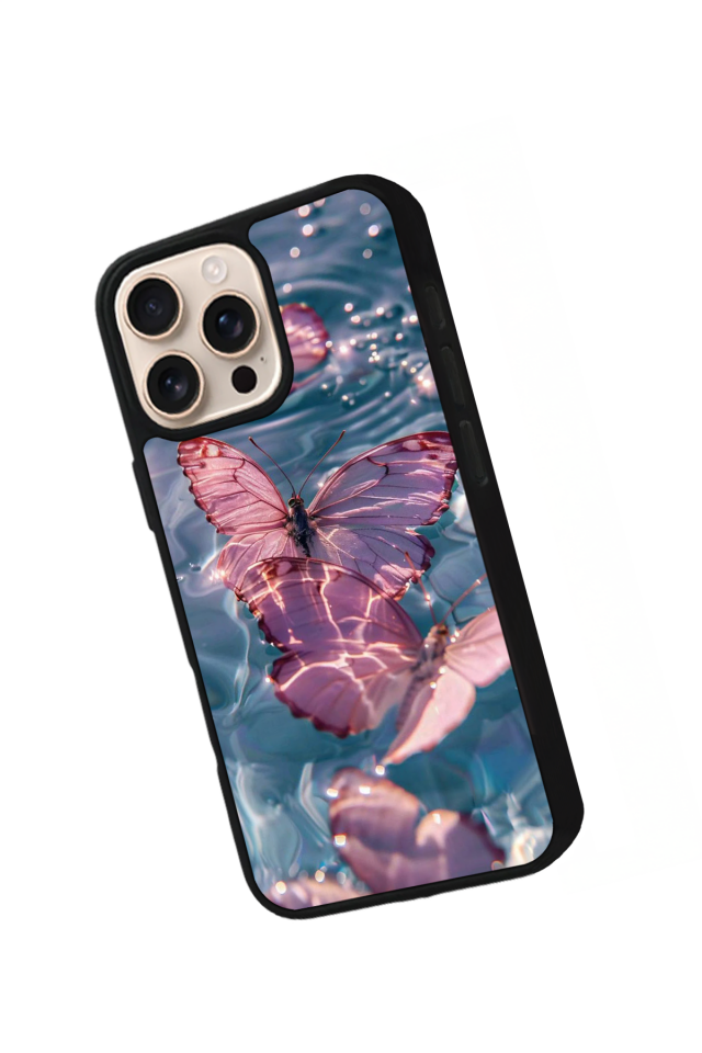 iPhone 16 Pro Max Uyumlu Kelebek Tasarımlı Glossy Premium Kılıf