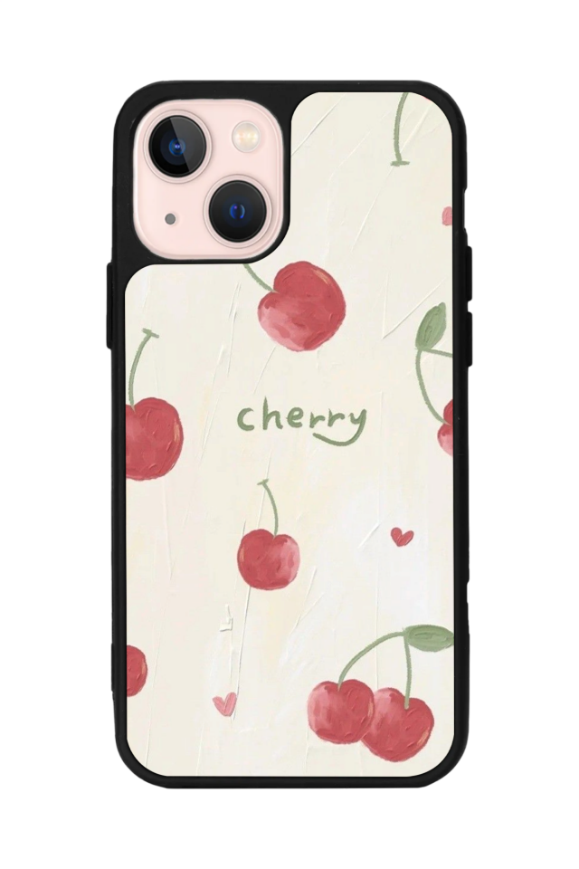 iPhone 15 Plus Uyumlu Kiraz Tasarımlı Glossy Premium Kılıf