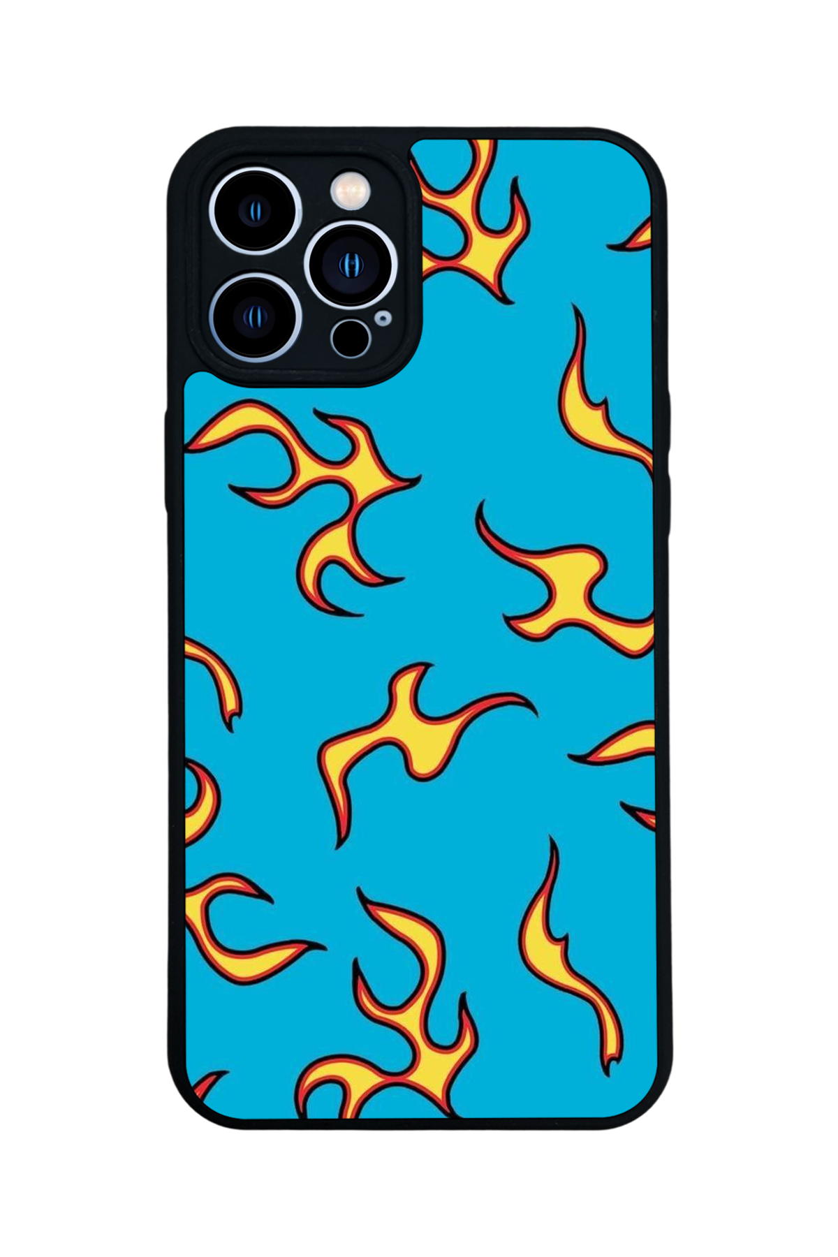 iPhone 13 Pro Max Uyumlu Retro Flame Patterns Tasarımlı Glossy Premium Kılıf
