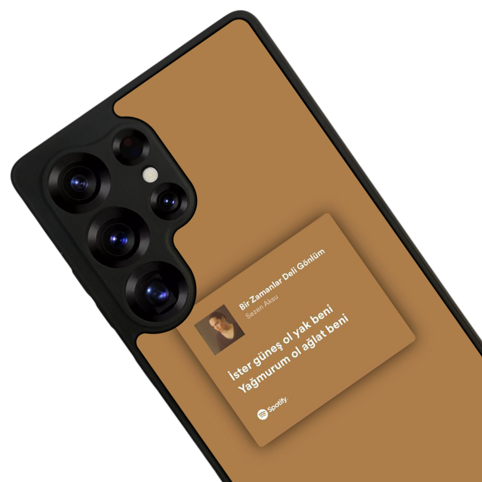 Samsung Galaxy S25 Ultra Uyumlu Sarki Sozleri Tasarımlı Glossy Premium Kılıf
