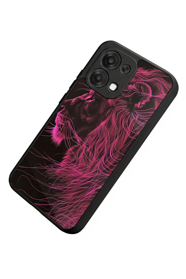 Oppo A6 Pro Uyumlu Aslan Tasarımlı Glossy Premium Kılıf