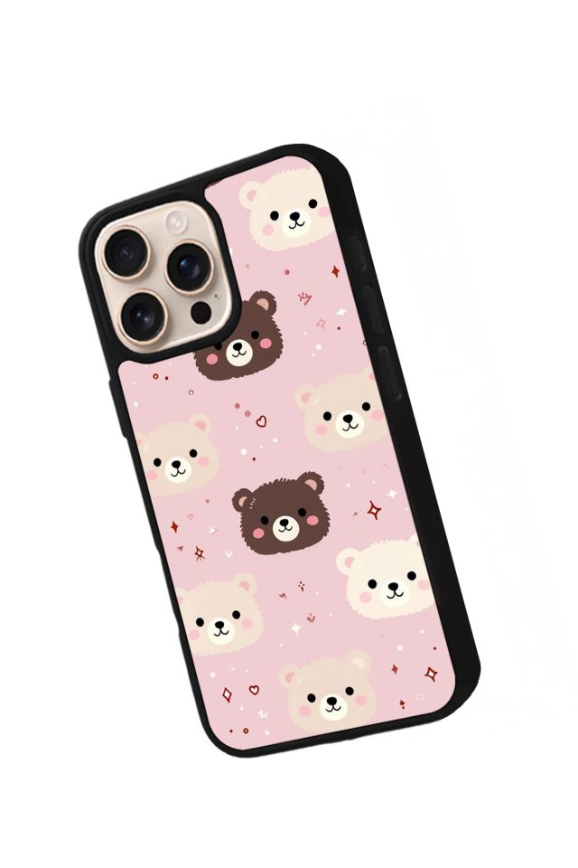 iPhone 15 Pro Max Uyumlu Ayı Tasarımlı Glossy Premium Kılıf