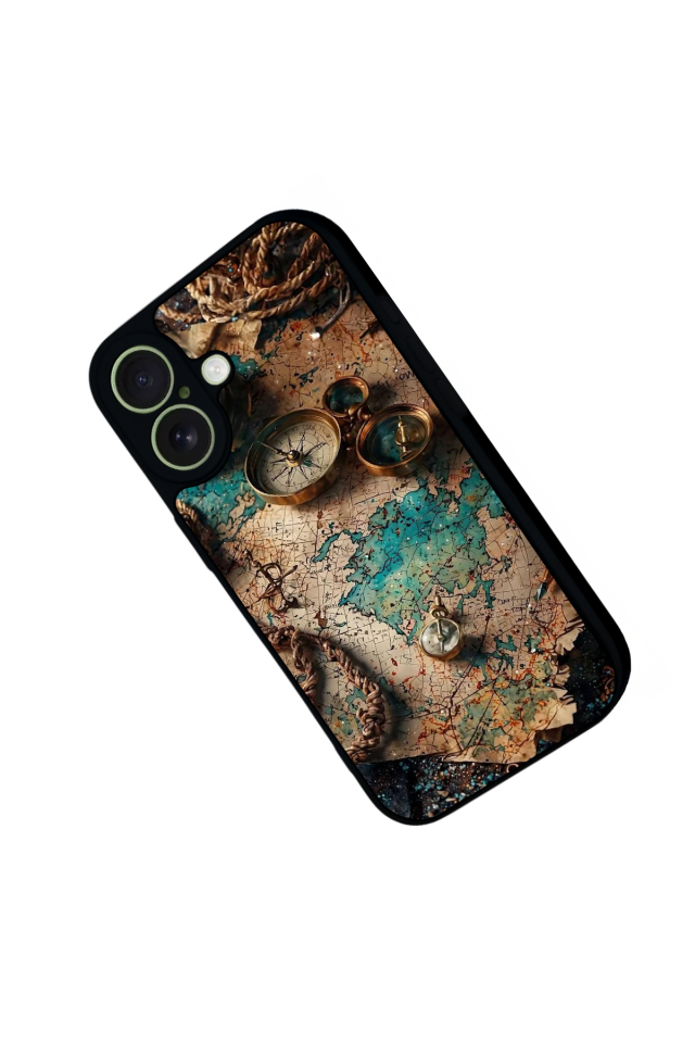 iPhone 17 Uyumlu Harita Tasarımlı Glossy Premium Kılıf