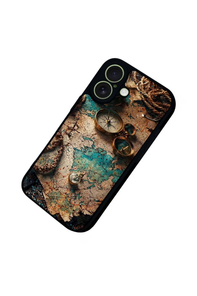 iPhone 17 Uyumlu Harita Tasarımlı Glossy Premium Kılıf