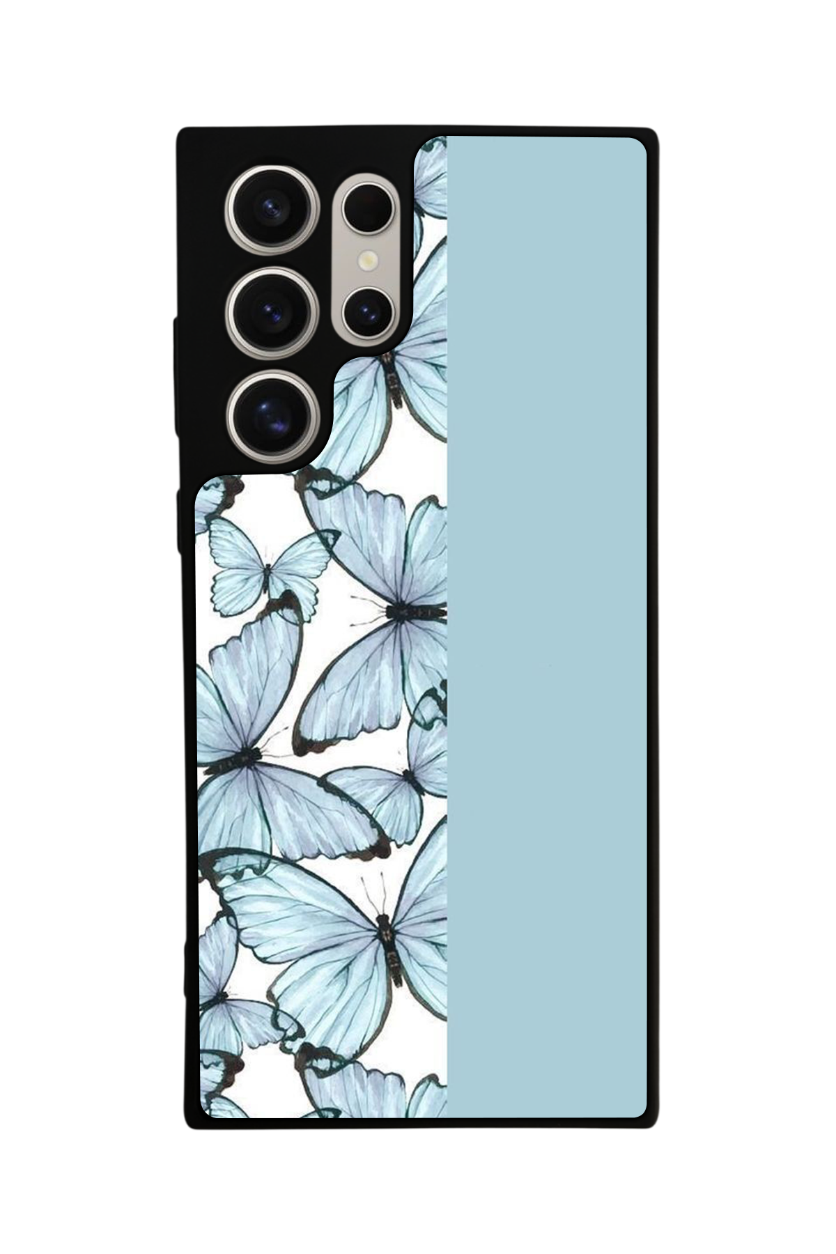 Samsung Galaxy S22 Ultra Uyumlu Kelebek Tasarımlı Glossy Premium Kılıf
