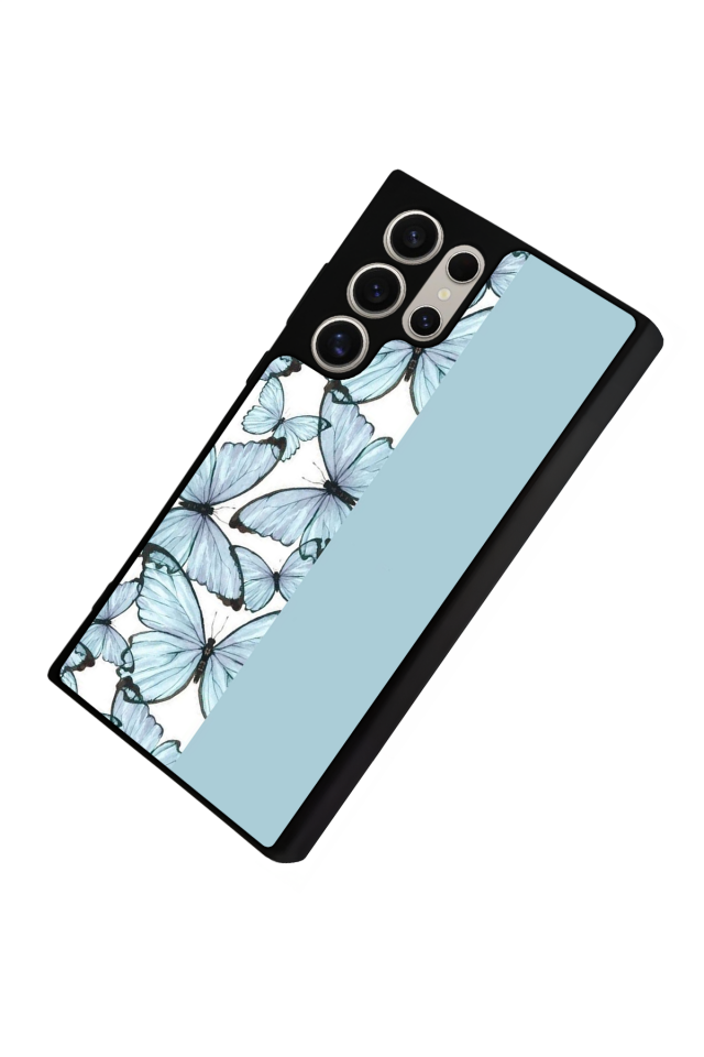 Samsung Galaxy S22 Ultra Uyumlu Kelebek Tasarımlı Glossy Premium Kılıf