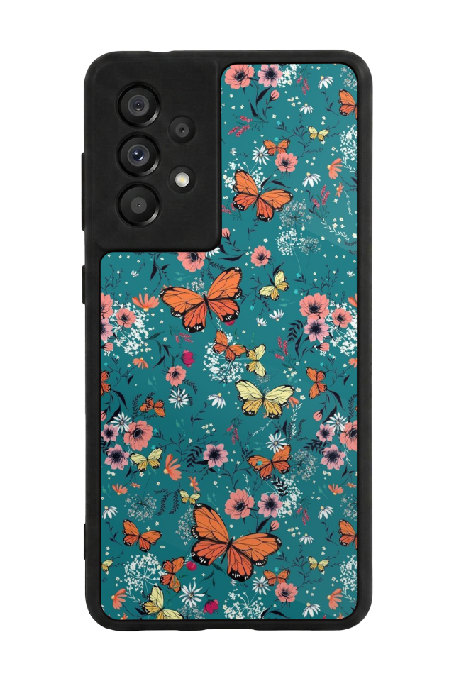 Samsung Galaxy A73 Uyumlu Kelebek Tasarımlı Glossy Premium Kılıf