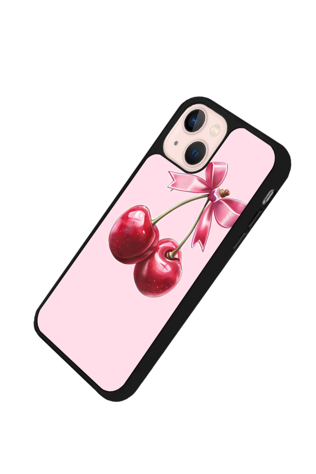 iPhone 15 Plus Uyumlu Kiraz Tasarımlı Glossy Premium Kılıf