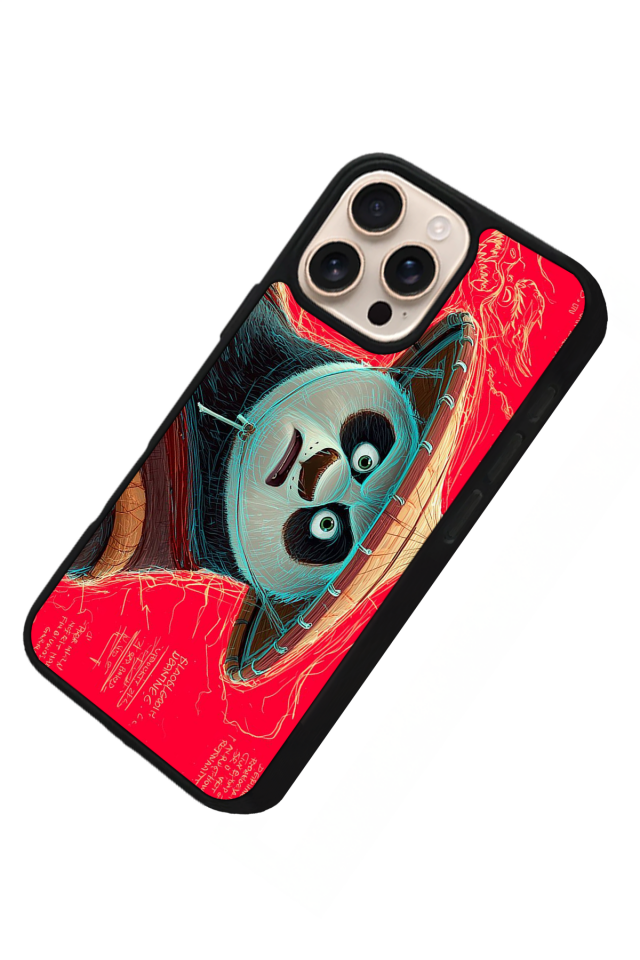 iPhone 16 Pro Uyumlu Kung Fu Panda Tasarımlı Glossy Premium Kılıf