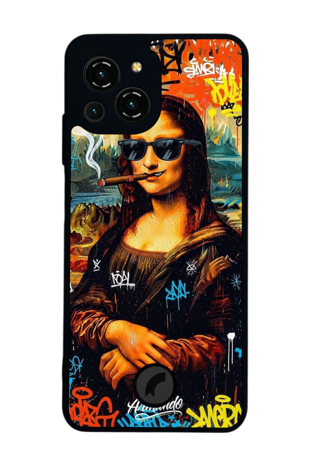 Reeder S23 Pro Max Uyumlu Monalisa Tasarımlı Glossy Premium Kılıf