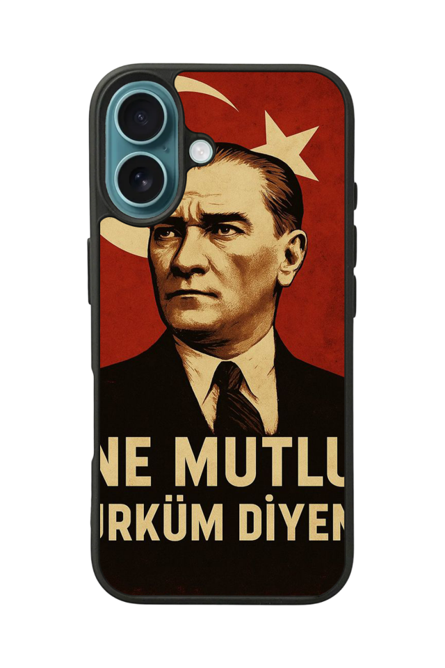 iPhone 16 Uyumlu  Mustafa Kemal Ataturk Tasarımlı Glossy Premium Kılıf