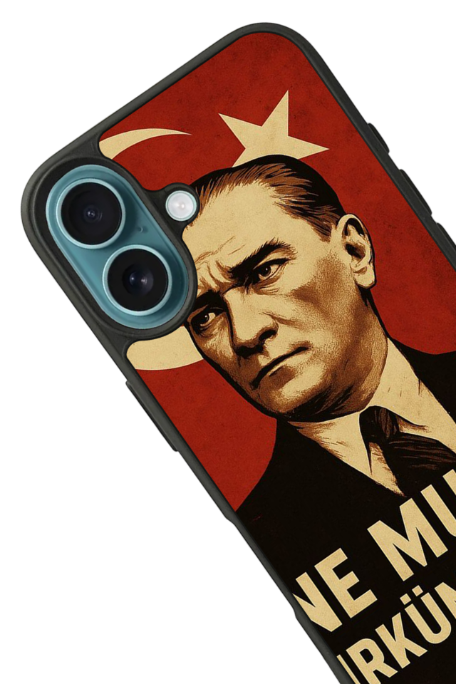iPhone 16 Uyumlu  Mustafa Kemal Ataturk Tasarımlı Glossy Premium Kılıf